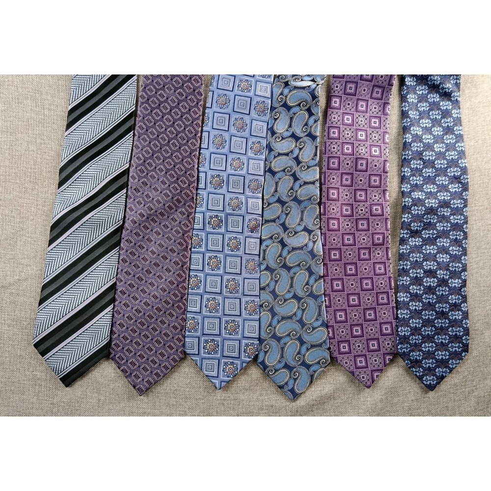 Ermenegildo Zegna Mens Neck Ties Silk Designer Italy Lot Of 6